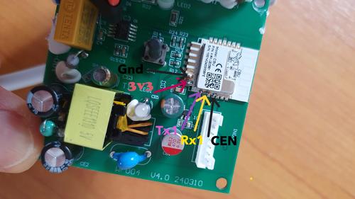 CBU module showing pins to connect for programming cbu module pinout